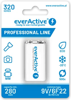 Rechargeable everActive 6F22/9V Ni-MH 320 mAh ready to use
