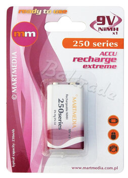 akumulatorek MM 6F22/9V Ni-MH 250mAh ready to use