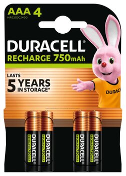 Akumulatorki Duracell Recharge R03 AAA 750 mAh (blister) - 4 sztuki