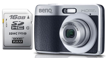Aparat cyfrowy Benq AC100 + SDHC 16GB Goodram class 10