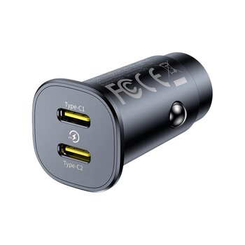 Baseus C00072300123-01 30W Fast Car Charger 2x USB-C
