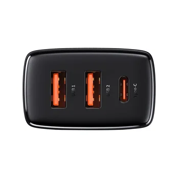 Baseus Compact CCXJ-E01 30W szybka ładowarka sieciowa z dwoma gniazdami USB QC3.0 oraz USB-C PD 3.0