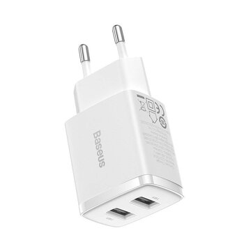 Baseus Compact CCXJ010202 wall charger with 2 x USB 10.5W sockets