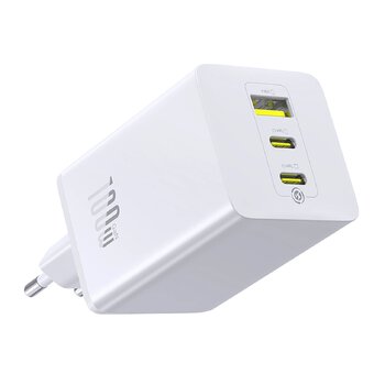 Baseus GaN EnerFill FE11 P10182102213-00 100W szybka ładowarka sieciowa z 2 gniazdami USB-C PD oraz USB