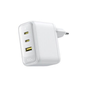 Baseus GaN EnerFill FE22 E0123801 100W szybka ładowarka sieciowa z 2 gniazdami USB-C PD oraz USB Baseus GaN EnerFill FE22 E0123801 100W szybka ładowarka sieciowa z 2 gniazdami USB-C PD oraz USB