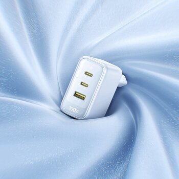 Baseus GaN EnerFill FE22 E0123801 100W szybka ładowarka sieciowa z 2 gniazdami USB-C PD oraz USB Baseus GaN EnerFill FE22 E0123801 100W szybka ładowarka sieciowa z 2 gniazdami USB-C PD oraz USB
