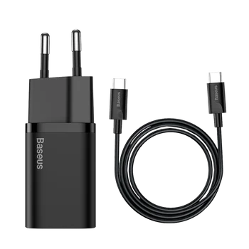 Baseus Super Si Quick Charger 1C 25W TZCCSUP-L01 Fast Wall Charger with USB-C Socket + 1m USB-C Cable