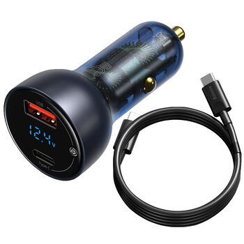 Baseus TZCCKX-0G 65W fast car charger with USB QC3.0 and USB-C PD 3.0 PPS socket