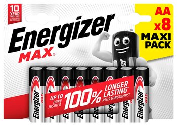 Baterie AA LR6 alkaliczne Energizer pakowane po 8 sztuk w blistrze