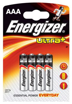 Energizer Ultra+ LR03/AAA alkaline battery (blister) - 4 pieces