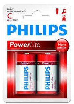 Philips PowerLife LR14 C alkaline battery (blister) - 2 pieces