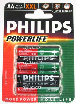 Philips PowerLife LR6 AA alkaline battery - 4 pieces