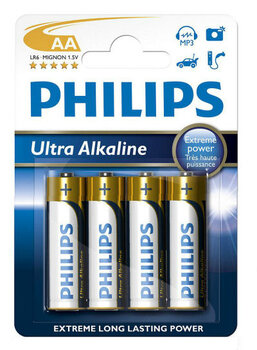 Philips Ultra Alkaline LR6 AA Alkaline Battery (blister) - 4 pieces