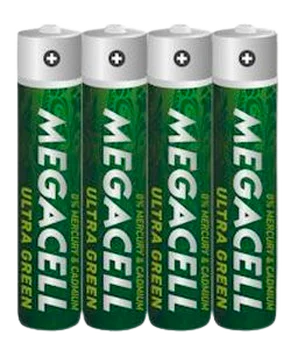 Megacell Ultra Green R03 AAA Zinc-Carbon Battery (Blister) - 4 Pieces