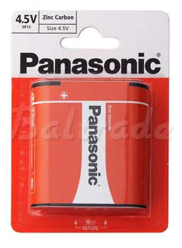 1 x Panasonic 3R12 Zinc Carbon Battery - Flat (Blister)