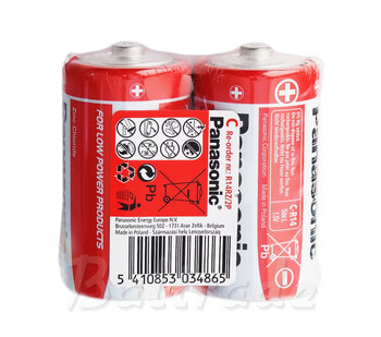 2 x Panasonic R14 C Zinc-carbon battery (tray)