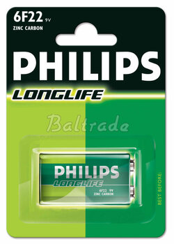 bateria cynkowo-węglowa Philips LongLife 6F22 9V (blister)
