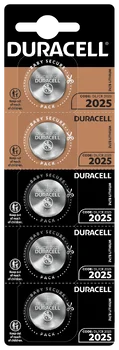 5 x Duracell CR2025 DL2025 ECR2025 Mini Lithium Battery
