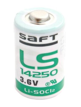 Lithium battery SAFT LS14250 1/2AA 3,6V LiSOCl2 size 1/2 AA