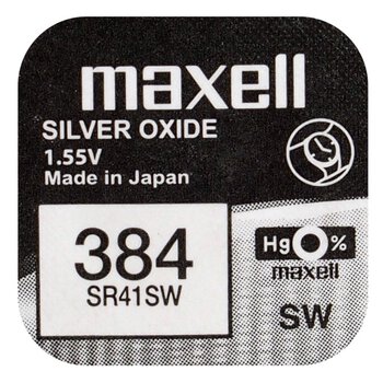 Mini Silver Battery Maxell 384/392/SR 41 SW/SR 736 SW/G3