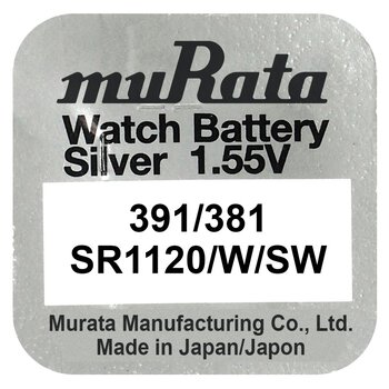 Murata 381 / 391 / SR 1120 SW / SR 1120 W Silver Battery