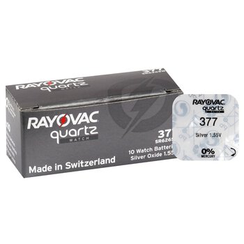 Mini Silver Battery Rayovac 377/SR 626 SW/376/G4