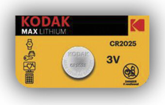Pile lithium CR2025 3V KODAK MAX Blister de 2 piles