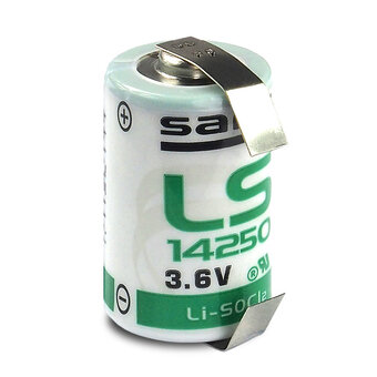 lithium battery SAFT LS14250 CNR PLATE 1/2AA 3,6V LiSOCl2 size 1/2 AA