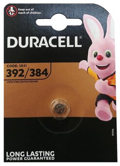Mini Duracell Silver Battery 392-384/G3/SR41W