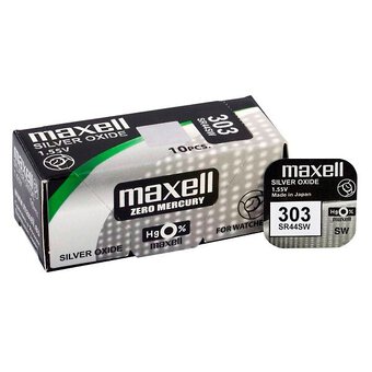 silver battery mini Maxell 303 / SR44SW / SR44