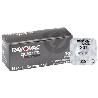 Mini Silver Battery Rayovac 301/SR43SW/386/G12