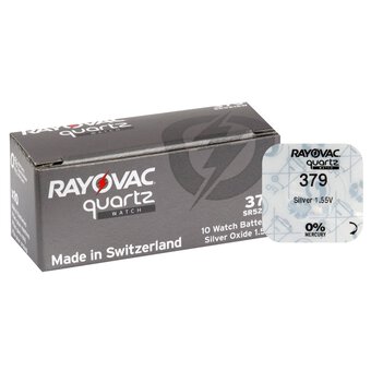 Mini Silver Battery Rayovac 379/SR 521 SW/G0