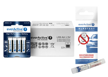 Baterie alkaliczne everActive Pro Alkaline 48szt LR6 / AA + alkotest