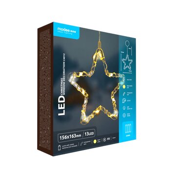 Dekoracja gwiazda BAT modee 16x16cm WARM 13LED ML-C4012