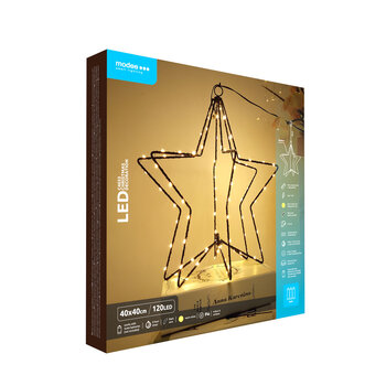 Dekoracja gwiazdy BAT modee 40cm WARM 120LED ML-C4033