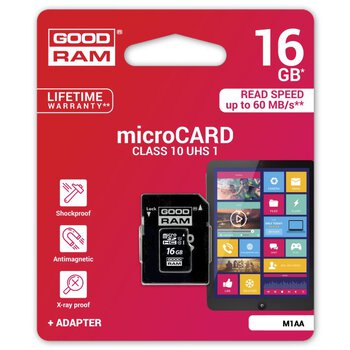 GOODRAM microSDHC 16GB class 10 UHS-I - rozpakowana