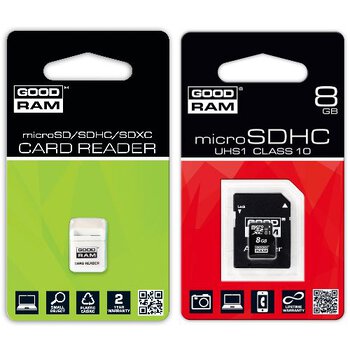 GoodRam microSDHC 8GB class 10 UHS-I + czytnik