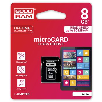 GOODRAM microSDHC 8GB class 10 UHS-I - rozpakowana