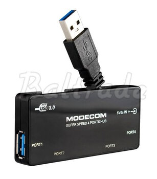 HUB USB 3.0 4-portowy Modecom z zasilaczem
