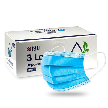 Disposable, protective 3-layer masks, set of 50 pieces.