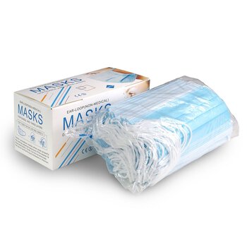 Jednorazowe maseczki ochronne, filtrujące, 3-warstwy, karton 50 sztuk