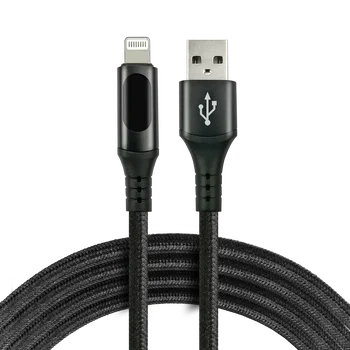 EverActive CBB-1IBL 100cm USB - Lightning LCD Braided Cable with Fast Charging Support up to 2.4A black