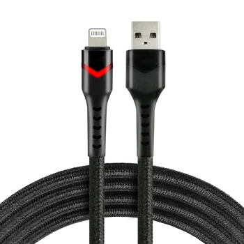 Kabel przewód pleciony USB - Lightning RGB LED everActive CBB-1IBR 100cm z obsługą szybkiego ładowania do 2,4A czarny