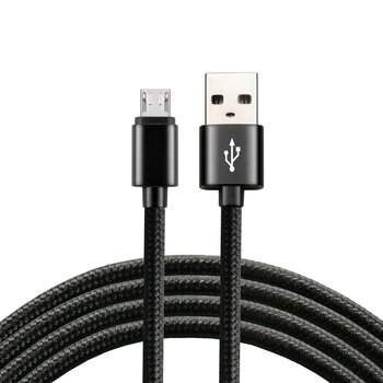 USB braided cable - micro USB everActive CBB-0.3MB 30cm with support for fast charging up to 2.4A black