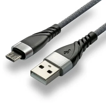 EverActive CBB-2MG 200cm braided USB to micro USB cable with support for fast charging up to 2.4A gray