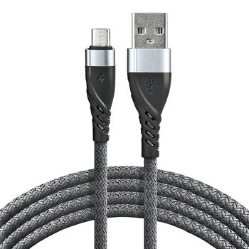 everActive CBB-2MG braided USB to micro USB cable 200cm with support for fast charging up to 2.4A gray