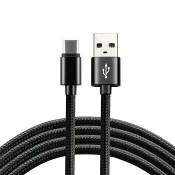 USB braided cable - USB-C / Type-C everActive CBB-1.2CB 120cm with support for fast charging up to 3A black