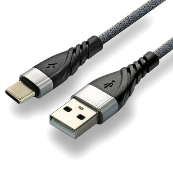 everActive CBB-2CG braided cable - USB-C / Type-C cable 200cm with support for fast charging up to 3A gray