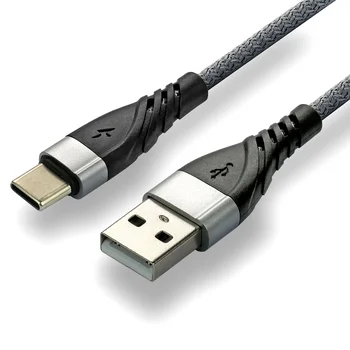 EverActive CBB-1CG braided cable USB - USB-C / Type-C 100cm with support for fast charging up to 3A gray