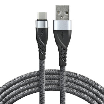 Braided USB to USB-C / Type-C cable everActive CBB-1CG 100cm with fast charging support up to 3A grey